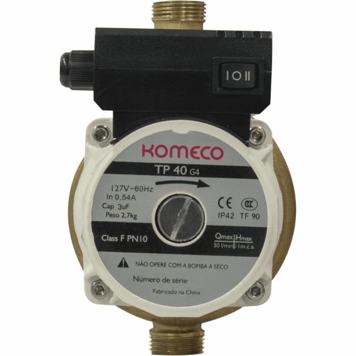 Mini Bomba de Agua TP40 G4 Bronze 127V 60Hz Komeco