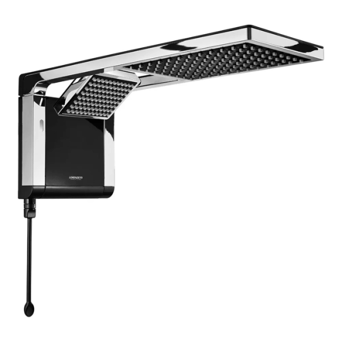 Chuveiro Eletrico Acqua Duo Flex Preto Cromo 220V 6800W Lorenzetti