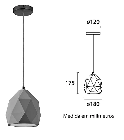 Pendente Urban Concreto Poligonal Blumenau