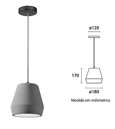 Pendente Urban Concreto Redondo Blumenau